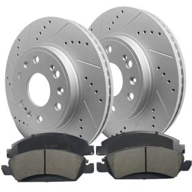 Front Drilled Rotors Brake Pads for Chevy Silverado GMC Sierra 1500 Cadillac