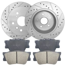 Rear Drill Slot Brake Rotors And Ceramic Pads For ES350 Toyota Avalon Camry