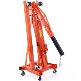 VEVOR Hydraulic Engine Hoist with Lever, 2 Ton/4400 LBS Heavy-duty Cherry Picker Shop Crane