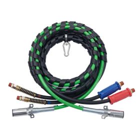 VEVOR 12FT Semi Truck Air Lines Kit with 2PCS Glad Hands, 3-in-1 Air Hoses & 7 Way ABS Electric Power Line, with 2PCS Gladhand Handles