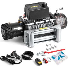 VEVOR Truck Winch 12000lbs Electric Winch 85ft/26m Steel Cable 12V Power Winch Jeep Winch with Wireless Remote Control and Powerful Motor for UTV