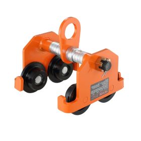 VEVOR Manual Trolley, 6600 lbs/3 Ton Load Capacity, Push Beam Trolley with Dual Wheels, Adjustable for I-Beam Flange Width 2.5" to 8"