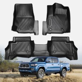 3PCS TPE Floor Liner Floor Mats Compatible with Toyota Tacoma 2024 Auto Accessories