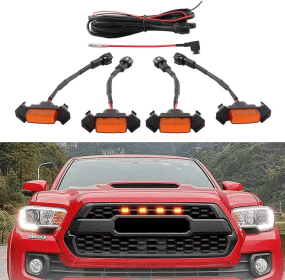 LED Grille Amber Lights Fit For Tacoma Grille 2005-2011 Yellow (Color: Black)