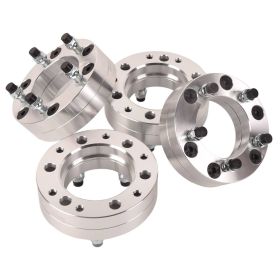 4x 6x5.5 To 5x5 Wheel Adapters 2'' Use 5 Lug Wheels On 6 Lug Trucks M14x1.5 (Color: Silver)