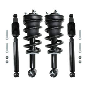 For Chevy GMC Silverado Sierra 1500 4WD Front Struts Assembly Rear Shocks (Color: Black)