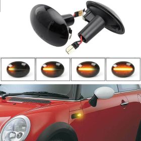 Sequential LED Fender Side Marker Light Amber Lamp For MINI Cooper R55 R56 R57 (Option: Amber)