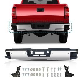 Chrome Rear Bumper Assembly For 2015-2019 Silverado Sierra 2500 3500 Dually (Option: 1pcs)